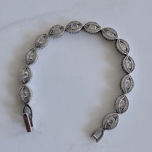 Evil eye sterling silver bracelet